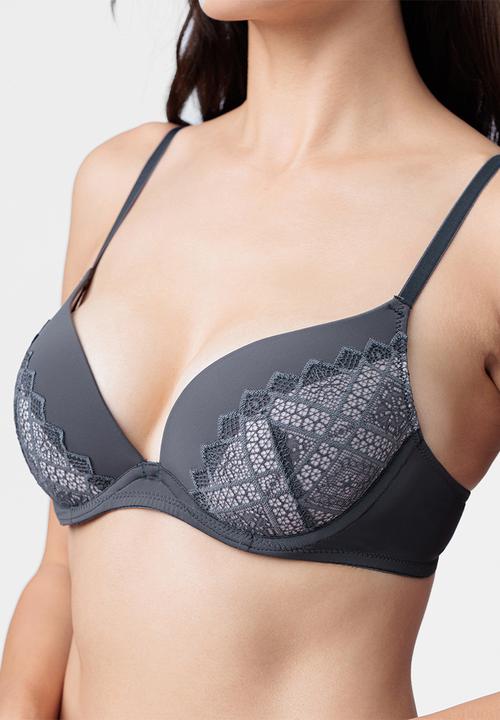 DORINA - Kelsea 2pack push up plunge - grey/blue