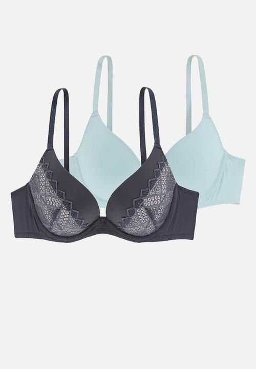DORINA - Kelsea 2pack push up plunge - grey/blue