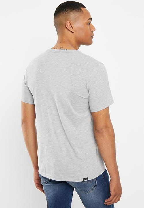 Lee  - Embroidered badget t - grey melange