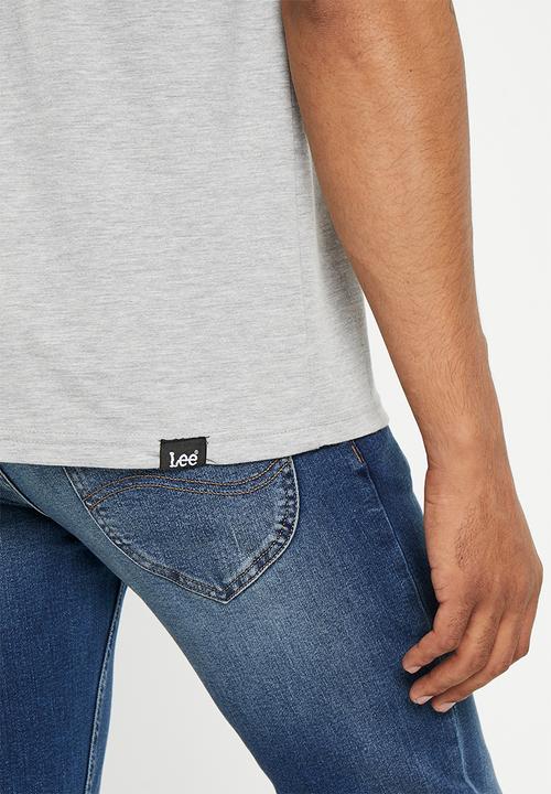 Lee  - Embroidered badget t - grey melange