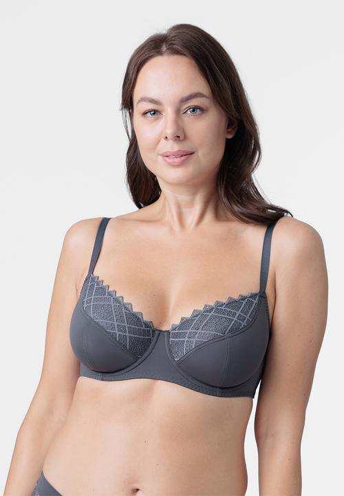 DORINA - Plus Kelsea 2pack non padded wired  bra - grey/blue
