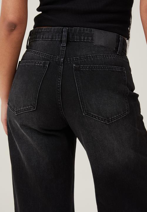 Cotton On - Relaxed wide leg jean - black pepper