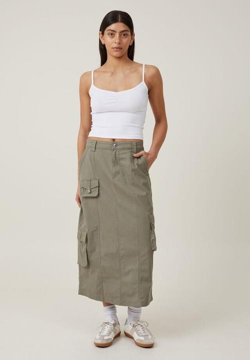 Cotton On - Hayden utility maxi skirt - woodland