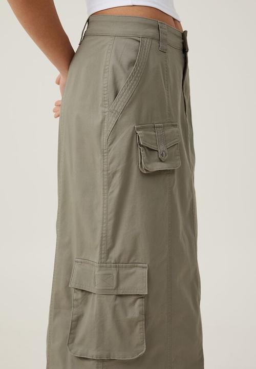 Cotton On - Hayden utility maxi skirt - woodland