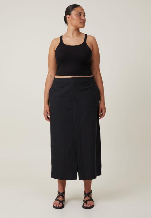 Cotton On - Plus jude midi skirt - black