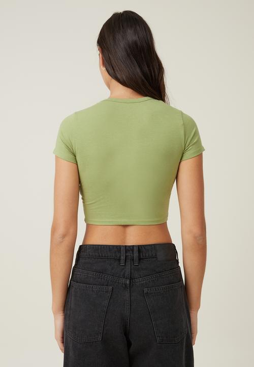 Cotton On - Micro crop tee - sweet green