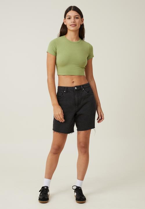 Cotton On - Micro crop tee - sweet green