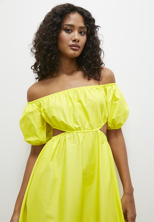 Superbalist - Bardot fit & flare midi dress - yellow