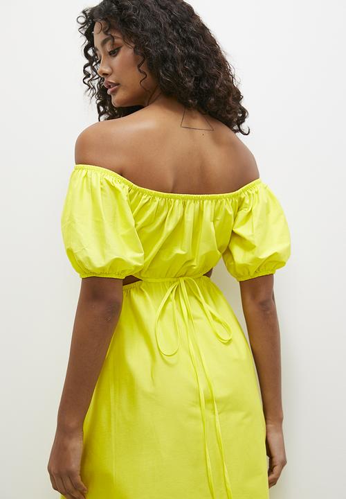 Superbalist - Bardot fit & flare midi dress - yellow