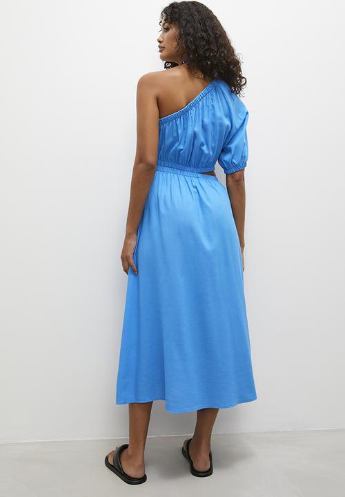 Superbalist - Asym midi fit & flare dress - cyan