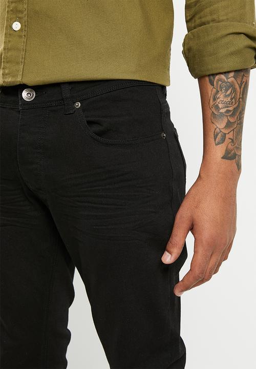 Aca Joe - Mens aca joe stretch denim jeans - black wash