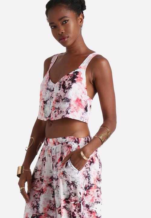 Neon Rose - Explosive Floral Crop Top