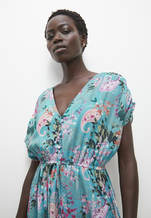 edit - Grown on sleeve boho midi dress - floral paisley
