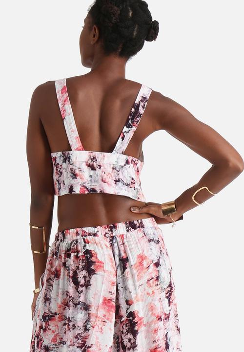 Neon Rose - Explosive Floral Crop Top
