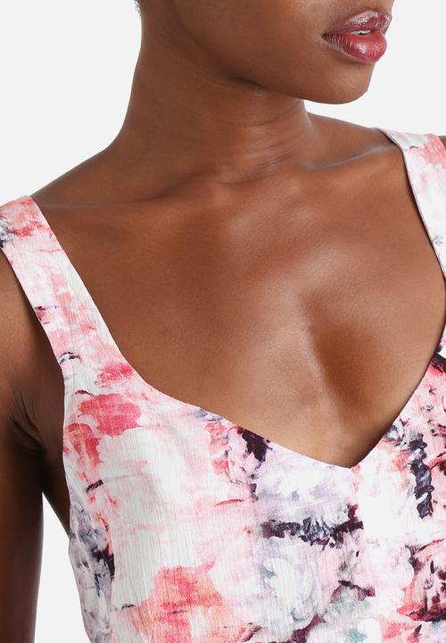 Neon Rose - Explosive Floral Crop Top