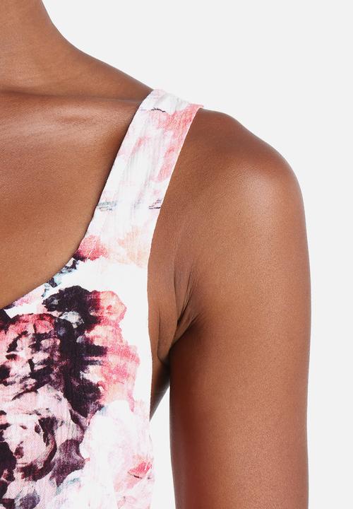 Neon Rose - Explosive Floral Crop Top