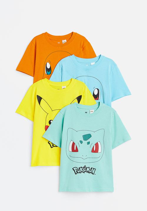 H&M - 4-pack printed t-shirts - yellow/pokémon 