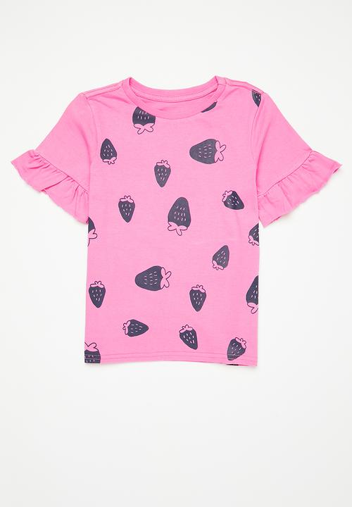 Pop Candy - 2 Pack printed tees - pink & navy