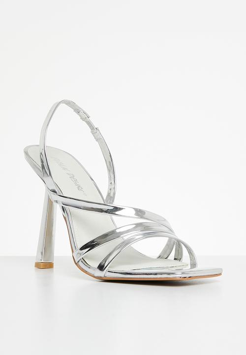 Public Desire - Roxie barely there stiletto heel - silver metallic