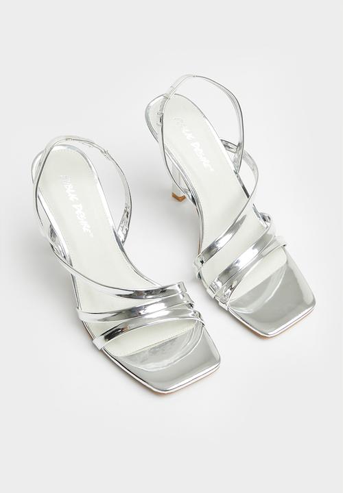 Public Desire - Roxie barely there stiletto heel - silver metallic