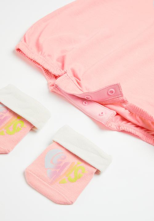 Levi’s® - Lvg heart romper and bootie set - quartz pink