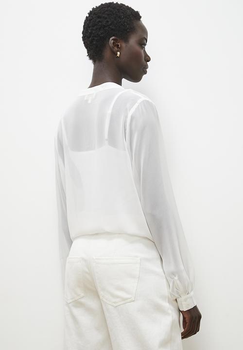 edit - Mandarin collar blouse - ivory
