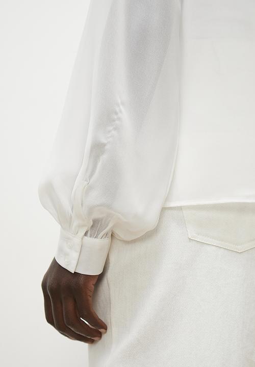 edit - Mandarin collar blouse - ivory