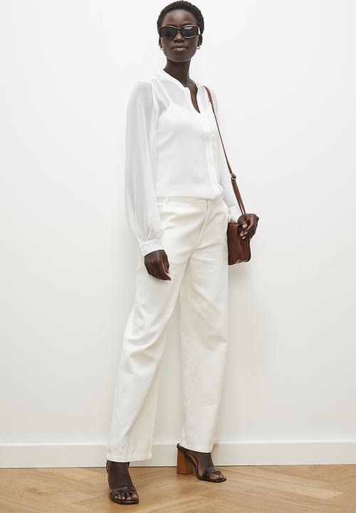 edit - Mandarin collar blouse - ivory