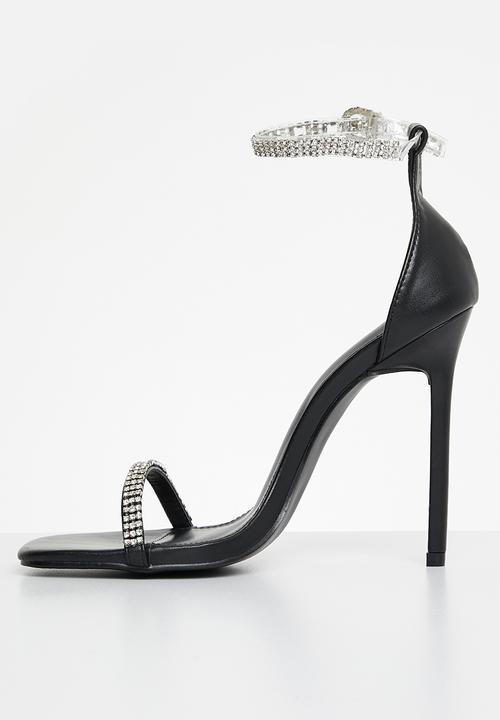 Public Desire - Jemma barely there stiletto heel - black