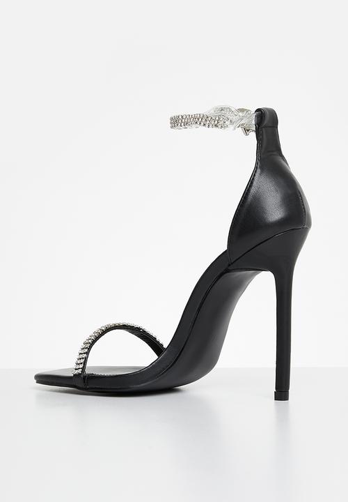 Public Desire - Jemma barely there stiletto heel - black