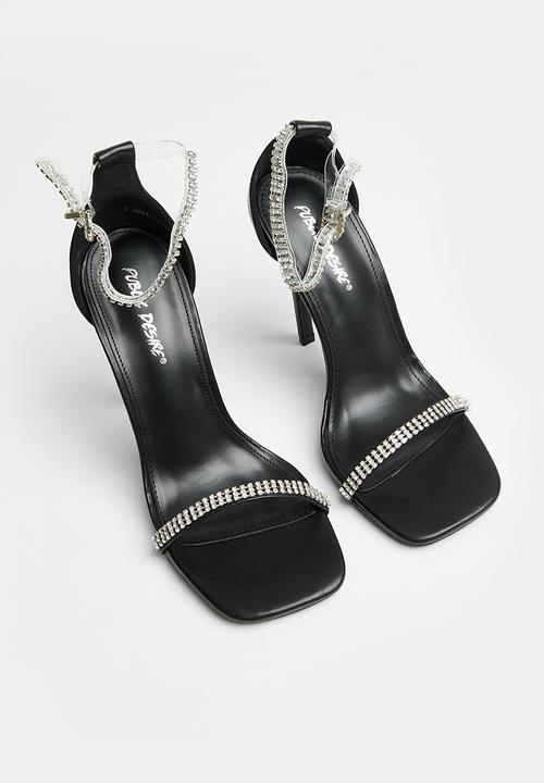 Public Desire - Jemma barely there stiletto heel - black