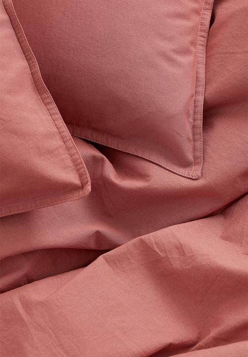 H&M - Double/king size cotton duvet cover set - rust red 