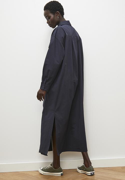 edit - Maxi utility pocket shirt dress - ink