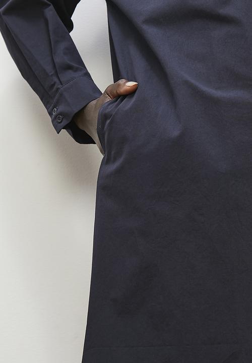edit - Maxi utility pocket shirt dress - ink