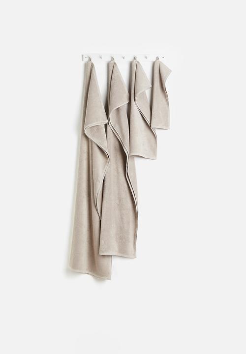 H&M - Cotton terry bath sheet - light mole 