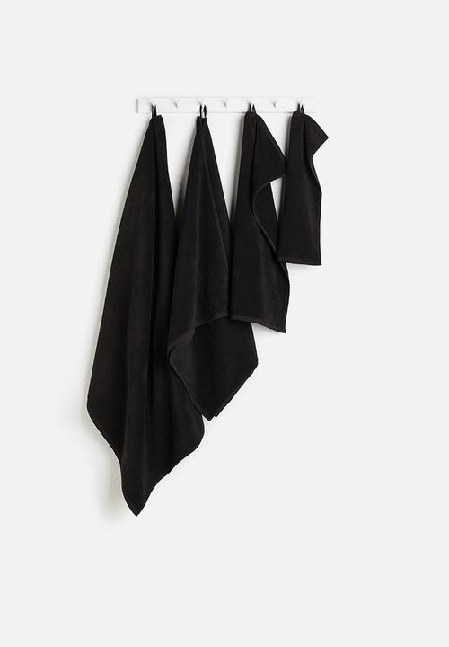 H&M - Cotton terry bath sheet - black