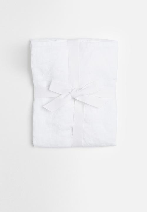 H&M - Washed linen pillowcase - white