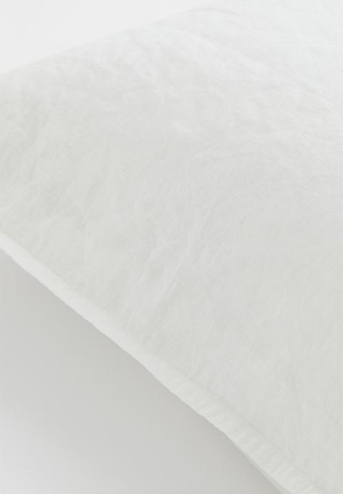 H&M - Washed linen pillowcase - white