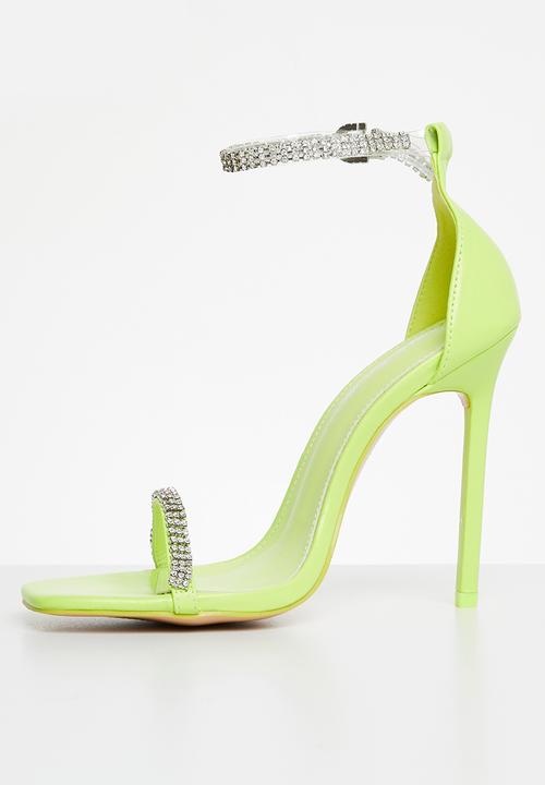 Public Desire - Jemma wf barely there stiletto heel - lime 