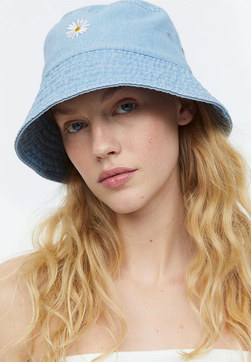 H&M - Cotton bucket hat - light denim blue/daisy 