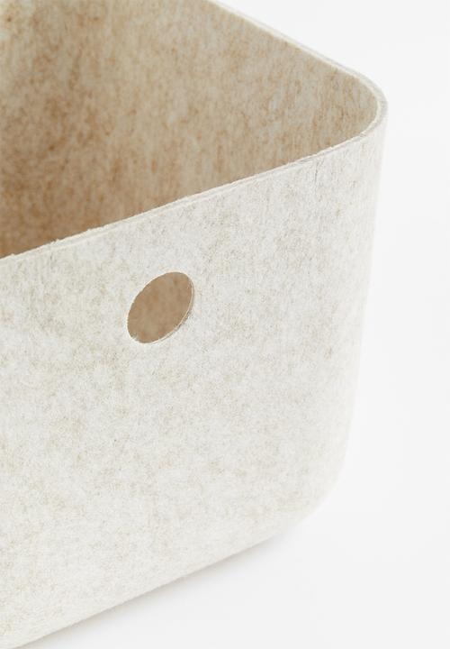 H&M - Felted storage basket - natural white marl 