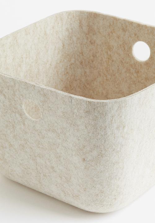 H&M - Felted storage basket - natural white marl 