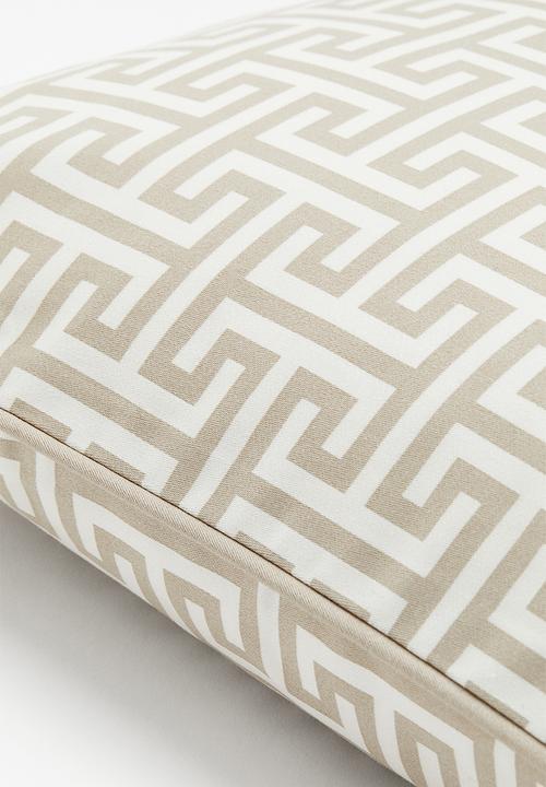 H&M - Patterned cotton cushion cover - light beige/patterned