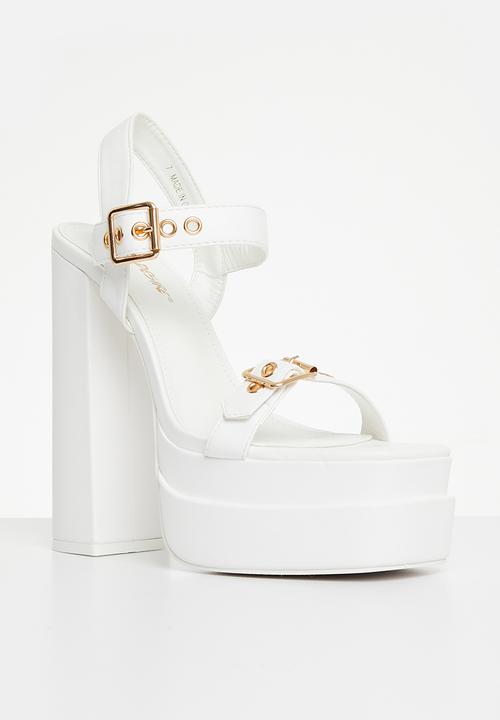 Public Desire - Diesel platform block heel - white