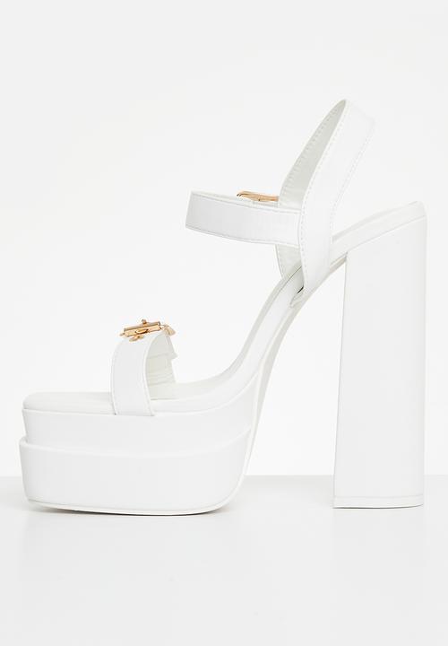 Public Desire - Diesel platform block heel - white