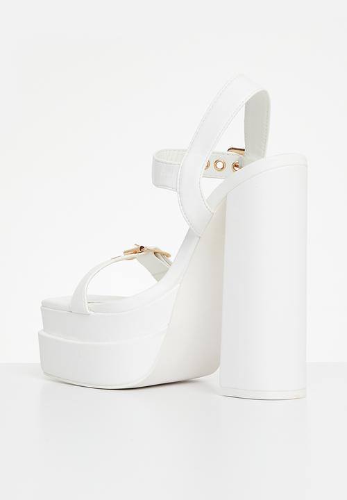 Public Desire - Diesel platform block heel - white
