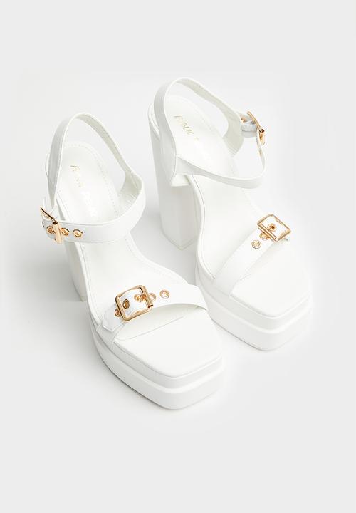 Public Desire - Diesel platform block heel - white