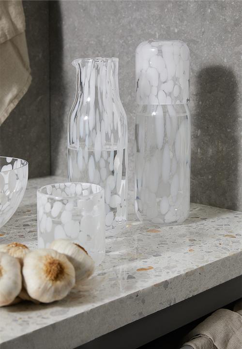 H&M - Glass carafe - clear glass/white