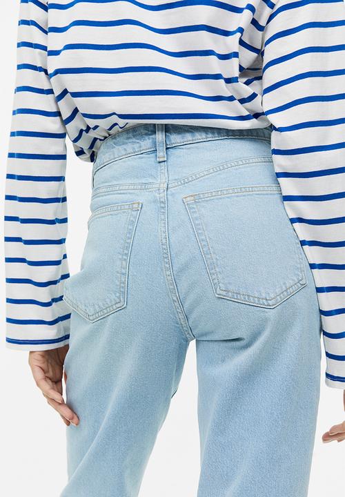 H&M - Slim mom high ankle jeans - light denim blue
