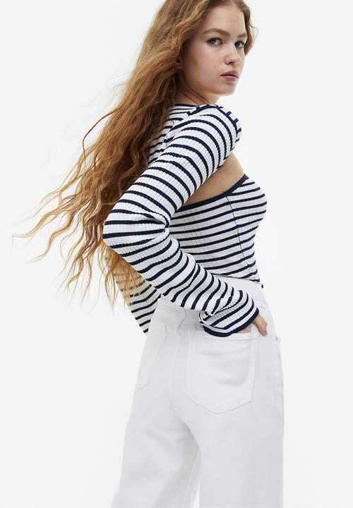 H&M - Wide twill trousers - white